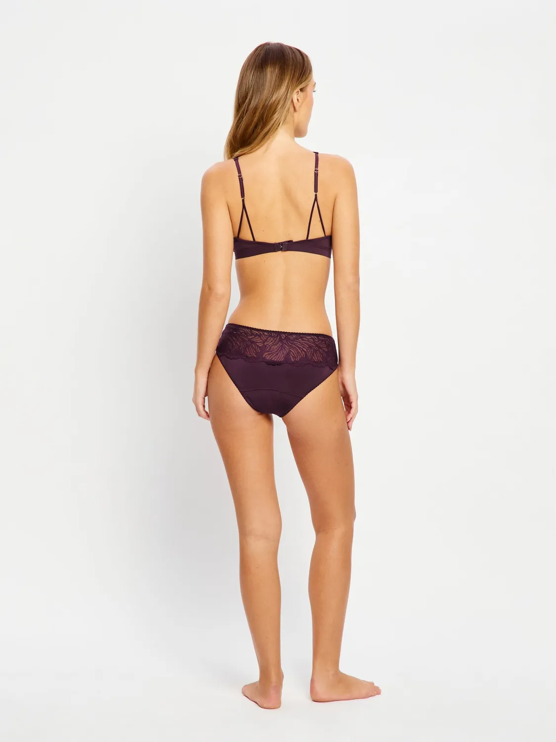 Modibodi Ines Midi Brief culotte menstruelle Moderate Dark Plum