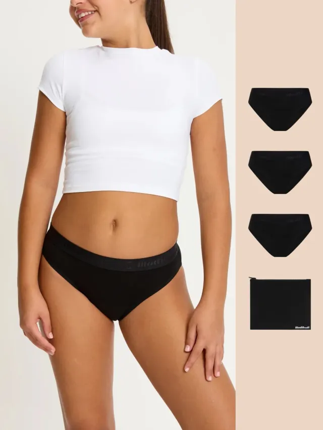Modibodi Teen Hipster Bikini lot culotte menstruelle coton bio