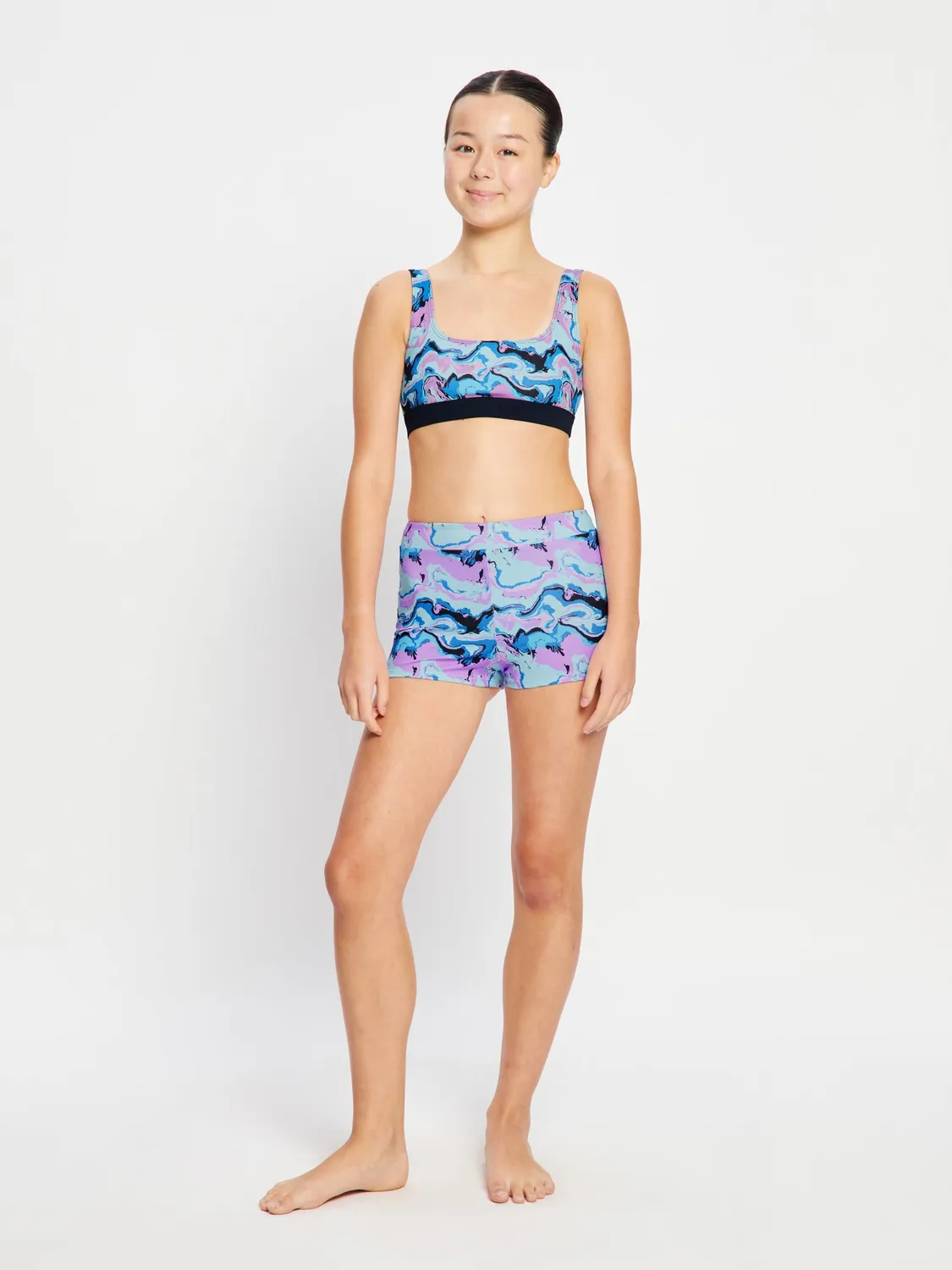 Modibodi Teen Performance crop top + short maillot menstruel