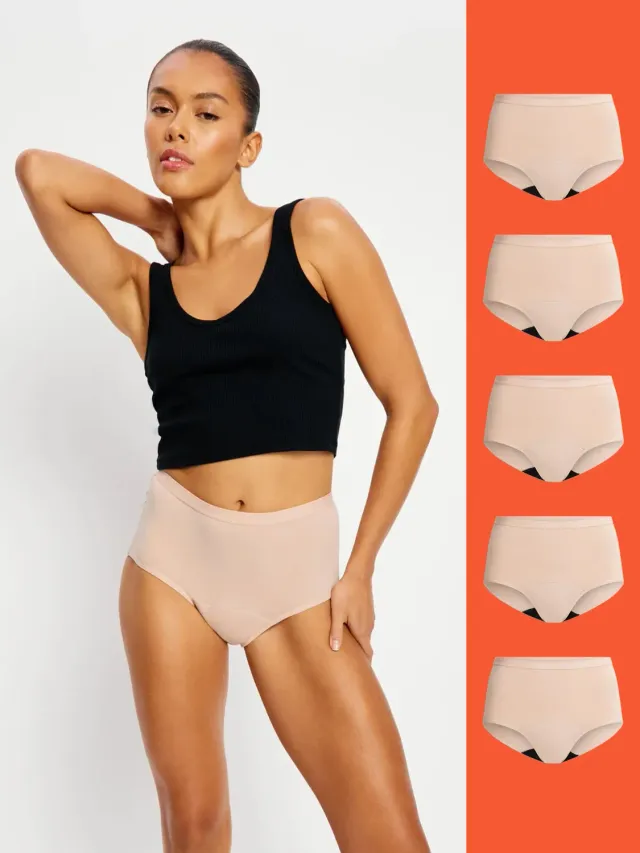 Modibodi Classic Full Brief culotte menstruelle Light lot de 5