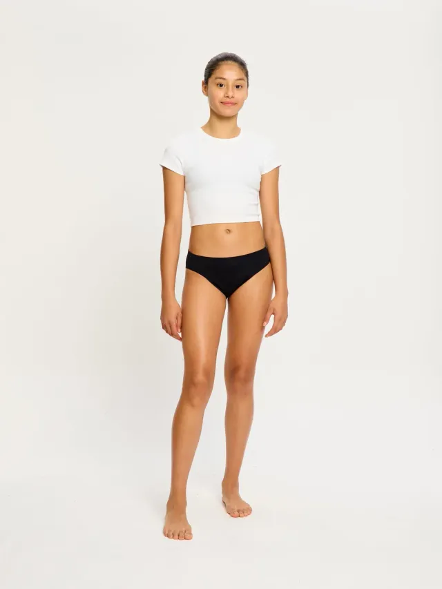 Modibodi Soft Stretch Seamless Teen Hipster Bikini culotte ado Black