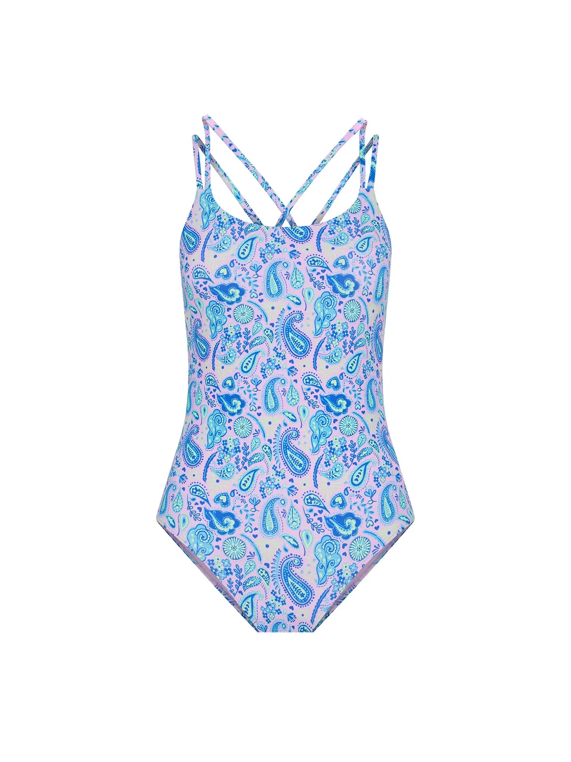 Modibodi Teen Cross Back One Piece maillot Paisley Pink Super