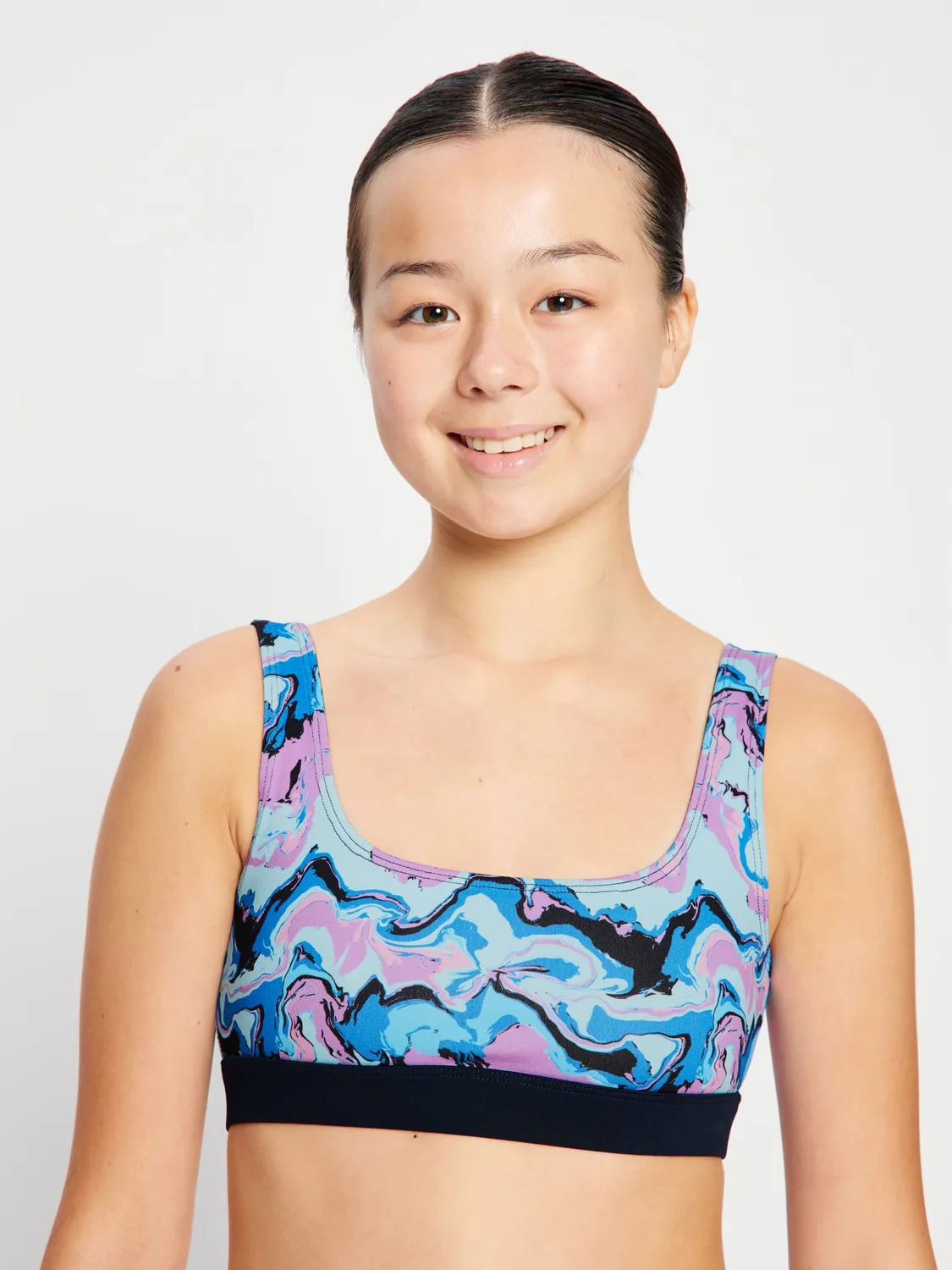 Modibodi Teen Performance crop top + short maillot menstruel