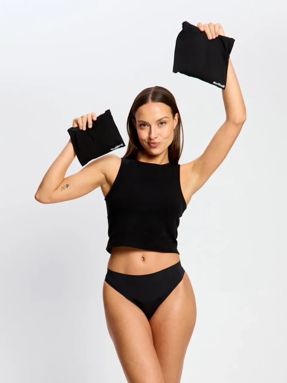 Modibodi sac imperméable réutilisable Small Black coton bio