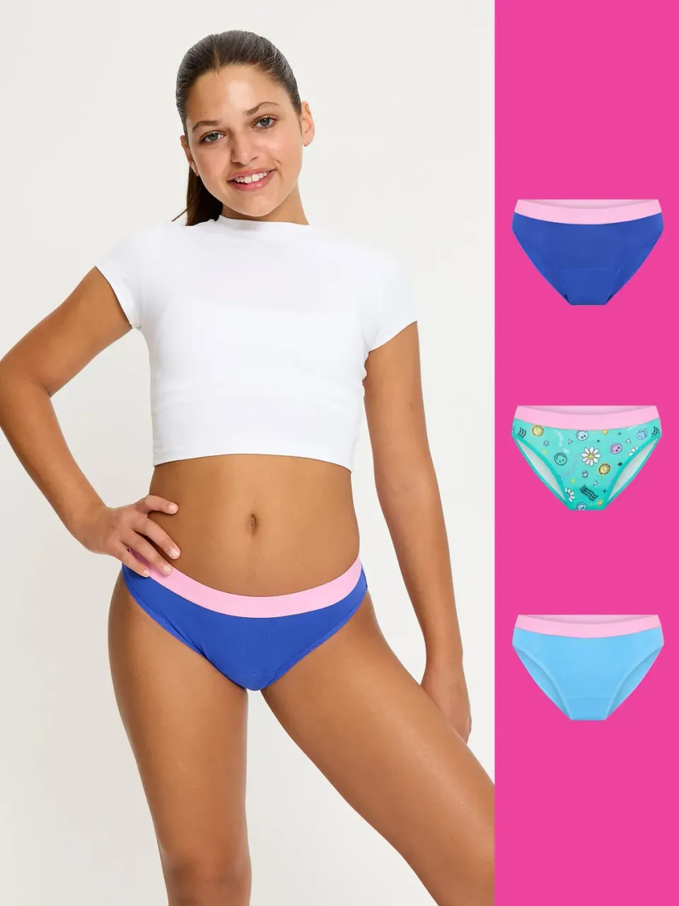 Modibodi SmileyWorld Hipster Bikini lot 3 culottes