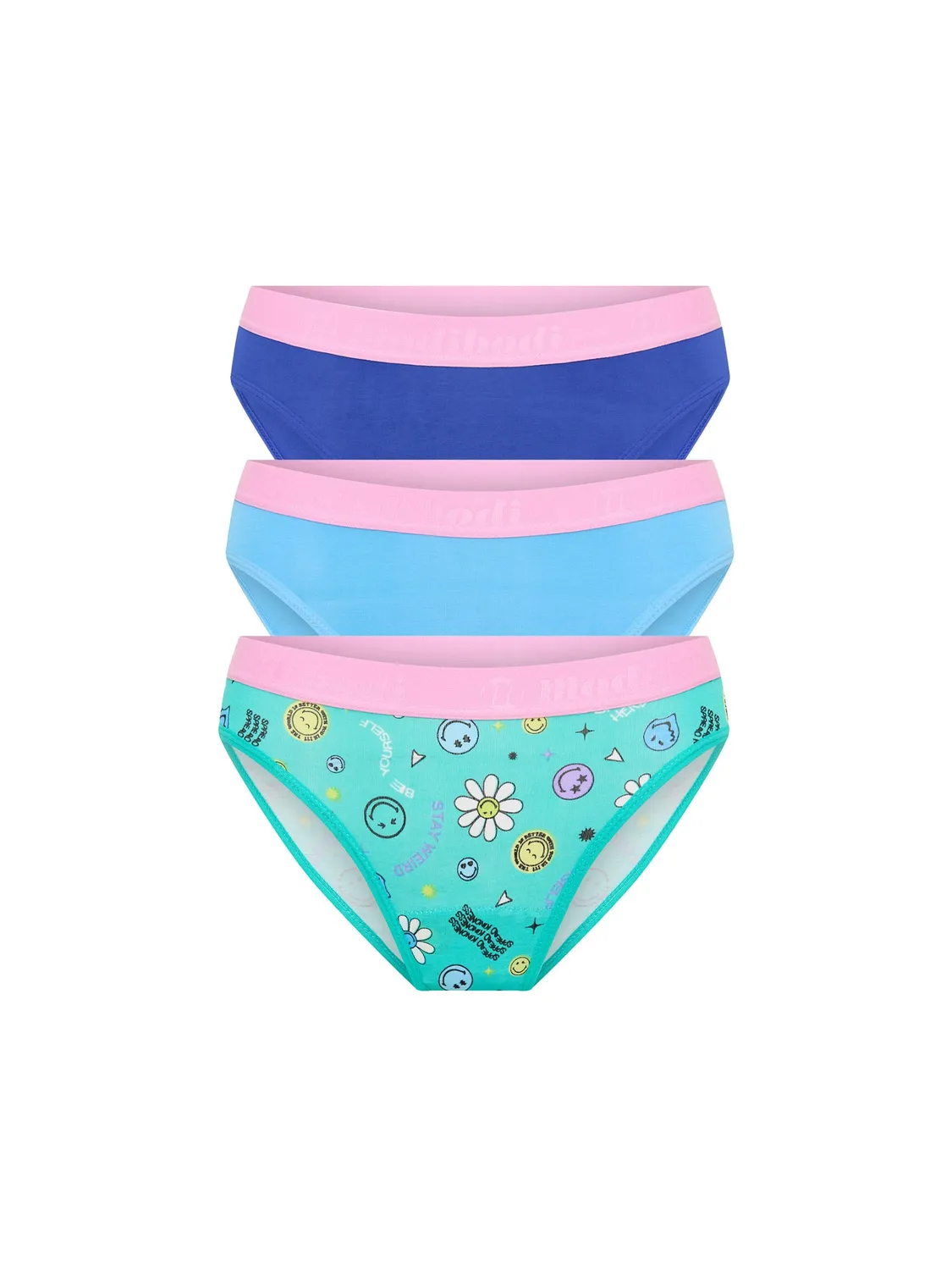 Modibodi SmileyWorld Hipster Bikini lot 3 culottes