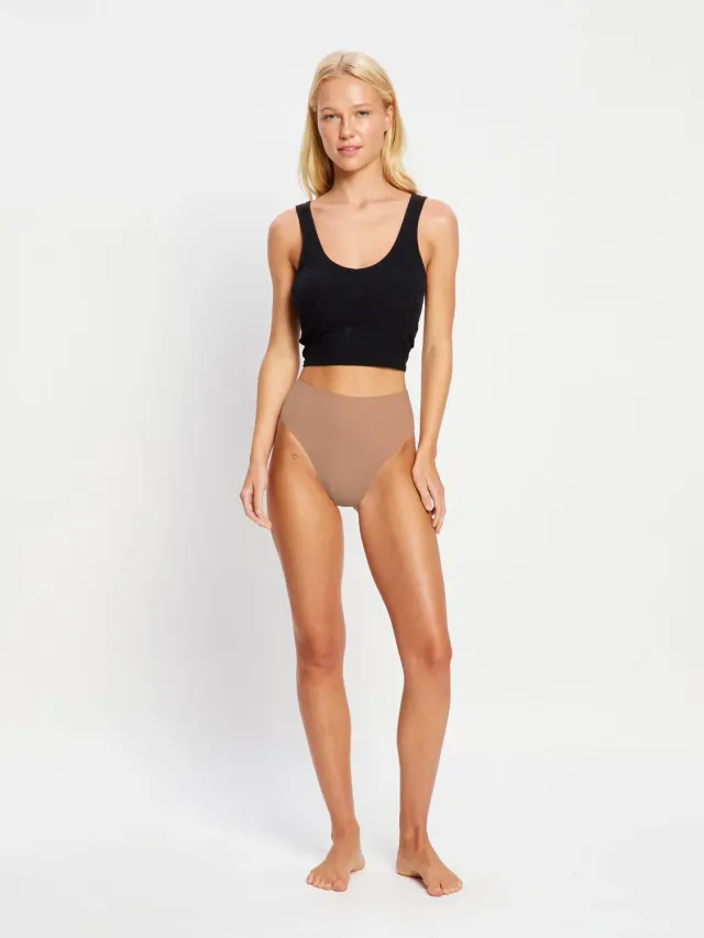 Modibodi Seamfree culotte taille haute marron sans couture