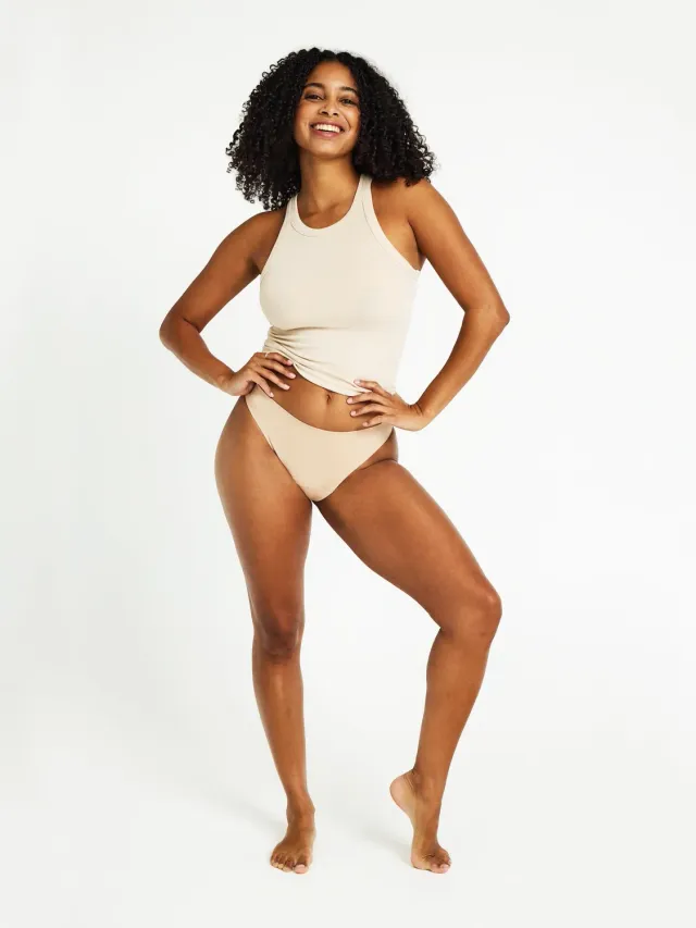Modibodi Au Naturel Seamfree Hi-Leg Cheeky culotte menstruelle