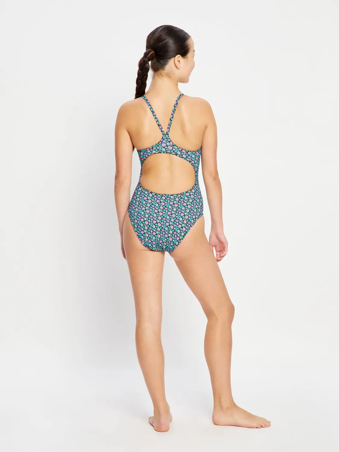 Modibodi Teen Racer One Piece maillot menstruel Light Luna Blossom
