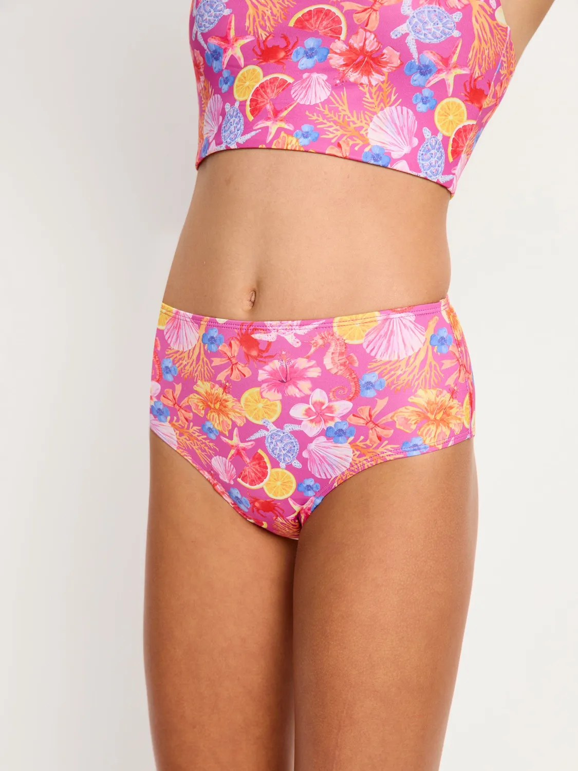 Modibodi Marine Dream Teen Swimwear Hi Waist Bikini Brief culotte de bain