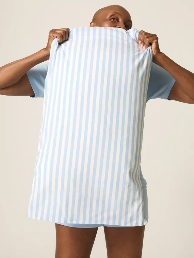 Modibodi ModiCool Pillow Case taie d'oreiller Cashmere Blue Stripe