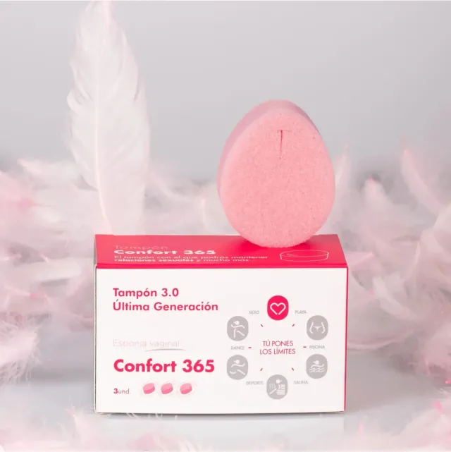 CONFORT 365 tampon éponge menstruelle boîte de 3 hypoallergénique