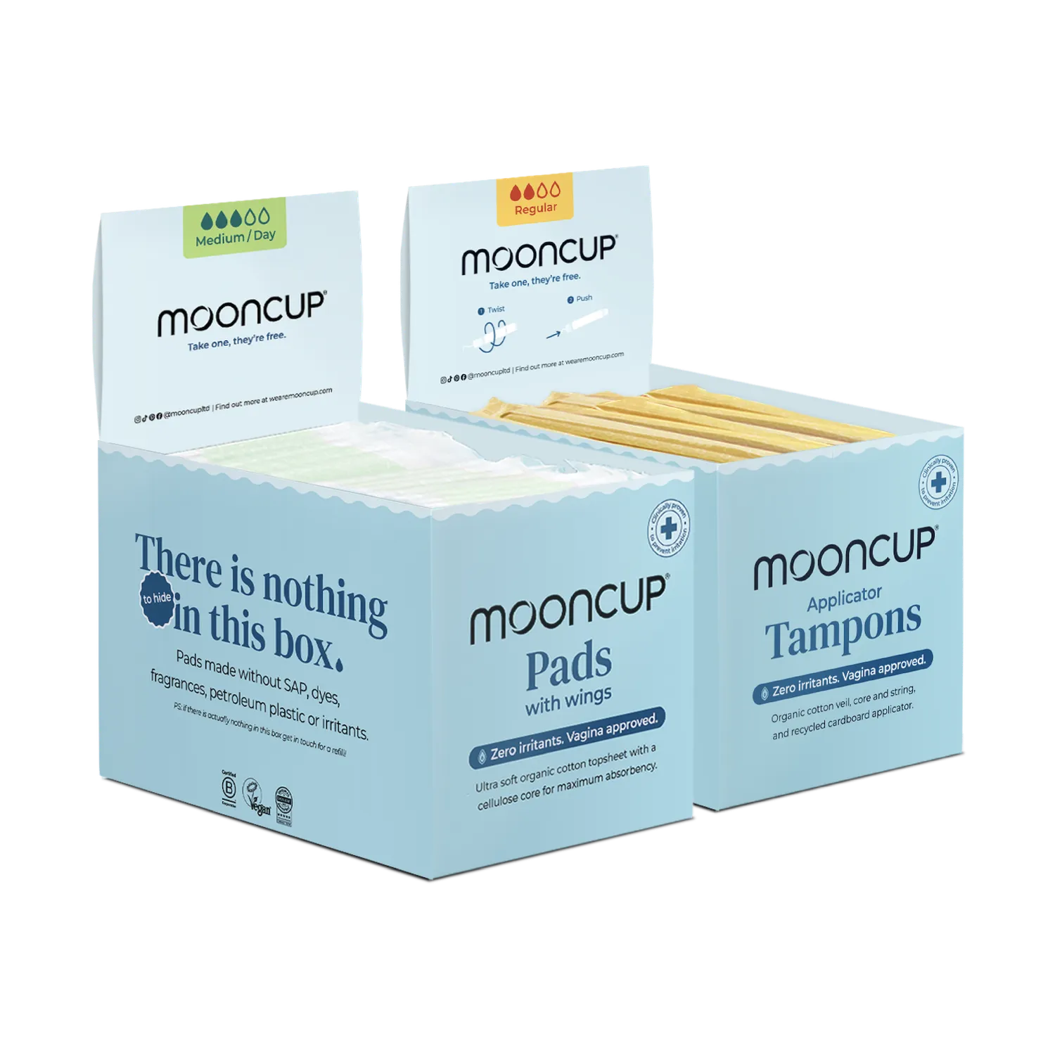 Moon Cup Display Box Bundle lot protections lavable
